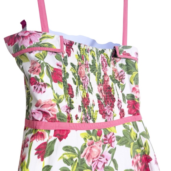 Anthropologie Elevenses Pink Floral Retro Sundress Size 8 - Picture 9 of 11